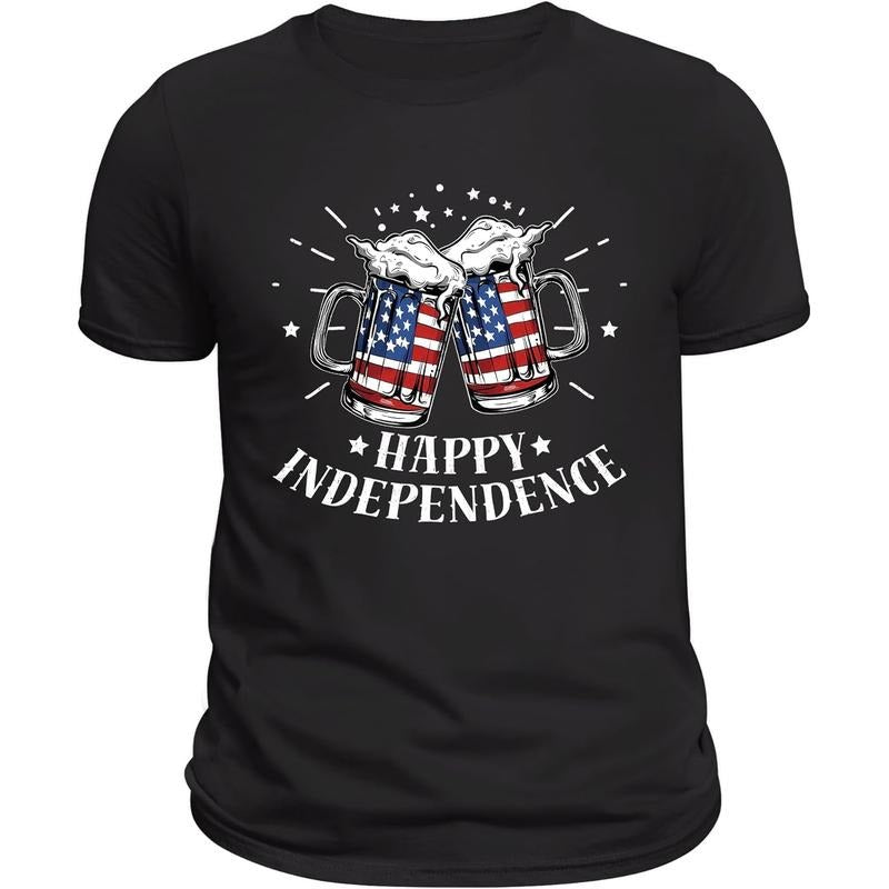 Graphic Tees] Cotton Dekoresyon 4th of July Shirts for Men USA Beer Shirt Patriotic Shirts for Men Graphic Tees Mens...