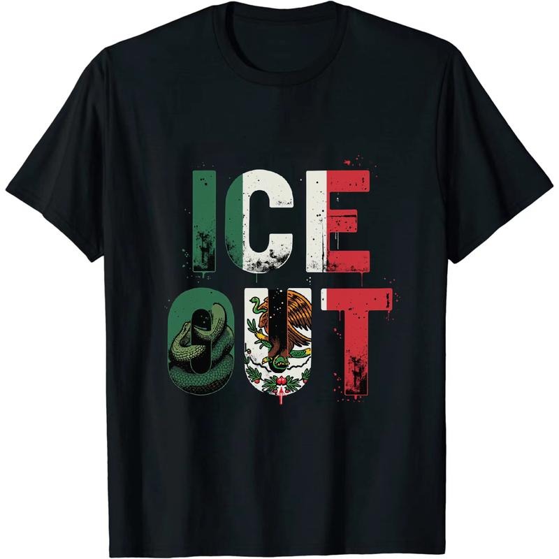 [Graphic Tees] Cotton Snazzy ICE OUT Mexico Flag Flair T-Shirt For Bold Fashion Displays tokwear Tee Hoodie, Sweatshirt