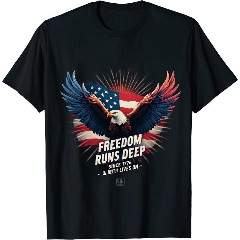 [Graphic Tees] Cotton Unique Independence Day T Shirt With Eagle And Patriotic Design Hoodie, Sweatshirt | PodTeesHub.com