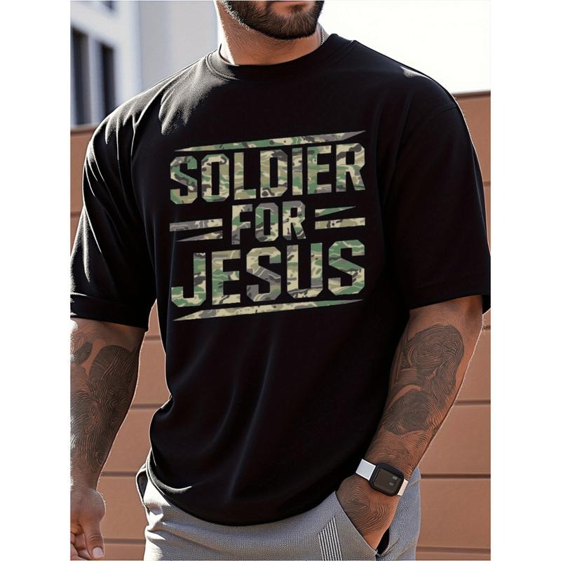 [Graphic Tees] Cotton mens clothes t shirts for men design with print cotton fabric soldier for loose fit short sleeve...