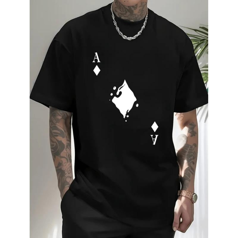 Graphic Tees] Cotton mens cotton crew neck t shirt with graphic print regular knit fabric white casual short sleeve top...