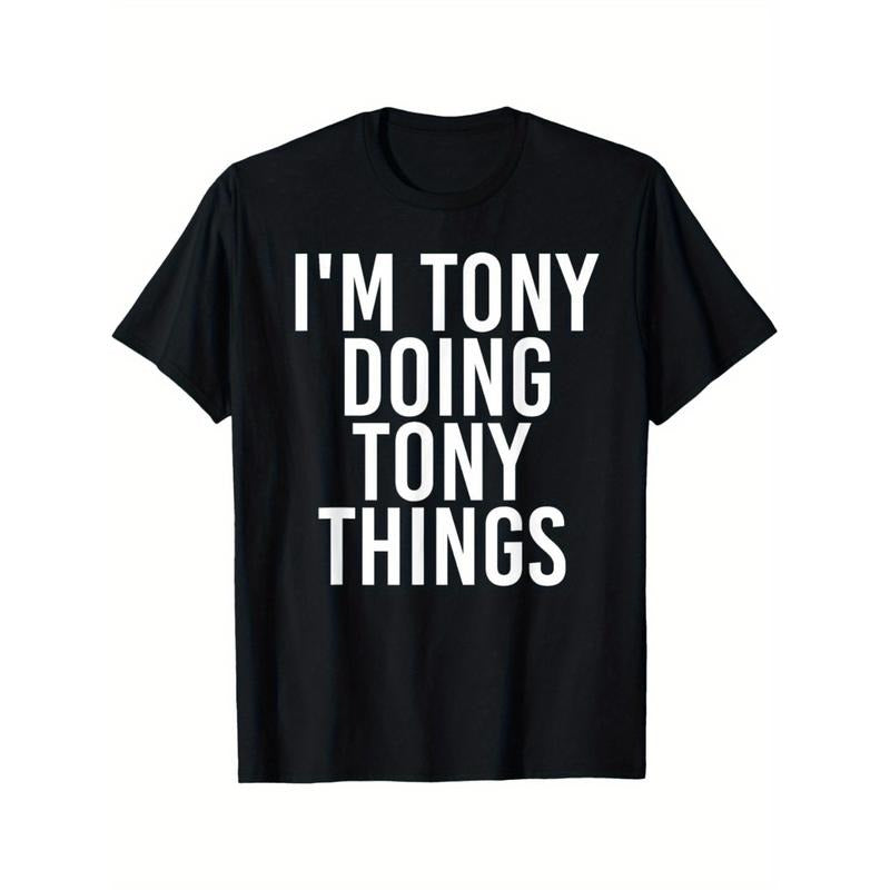 Graphic Tees] Cotton tony themed humorous graphic t shirt 100 cotton casual crew neck medium stretch knit fabric regular...