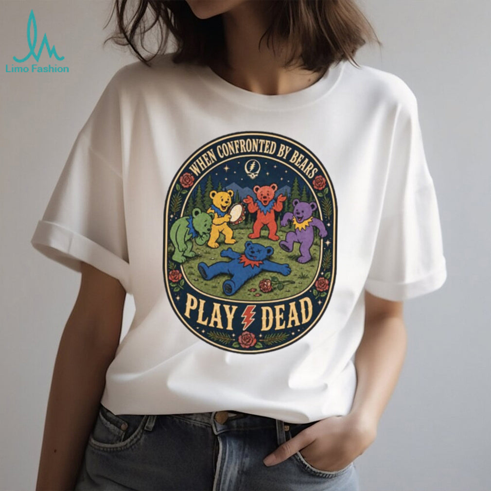 Grateful Dead Bears Play Dead Music Band Parody Graphic T Shirt
