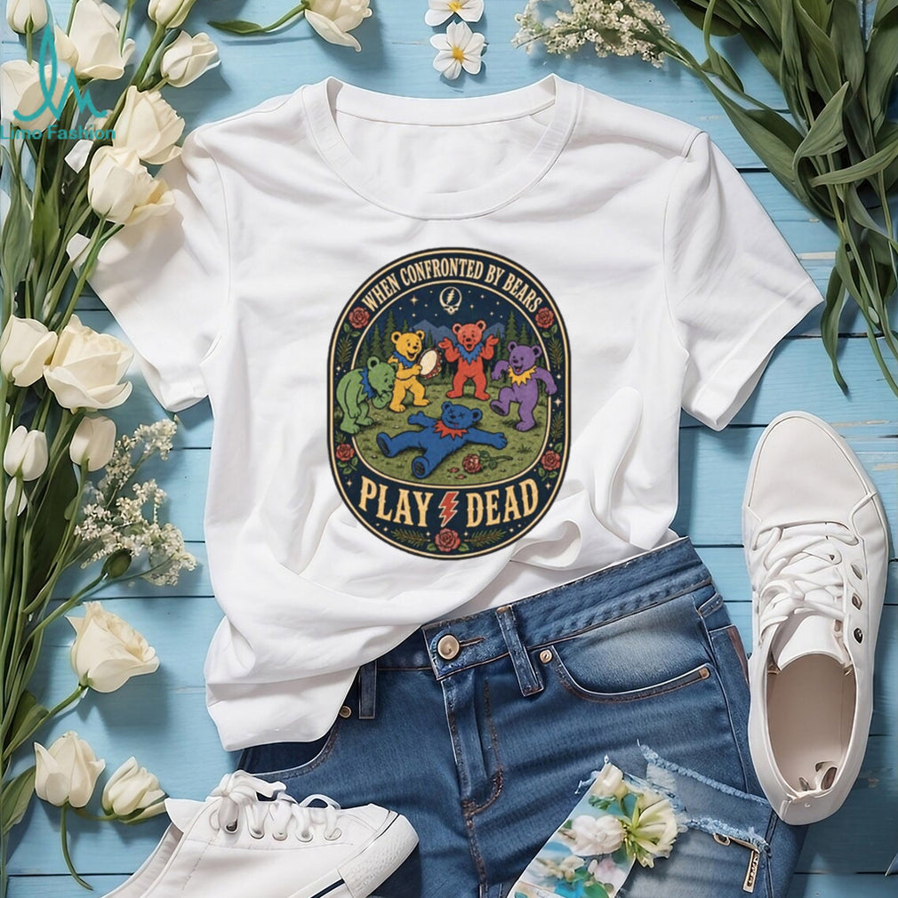 Grateful Dead Dancing Bears Play Dead Music Band T Shirt