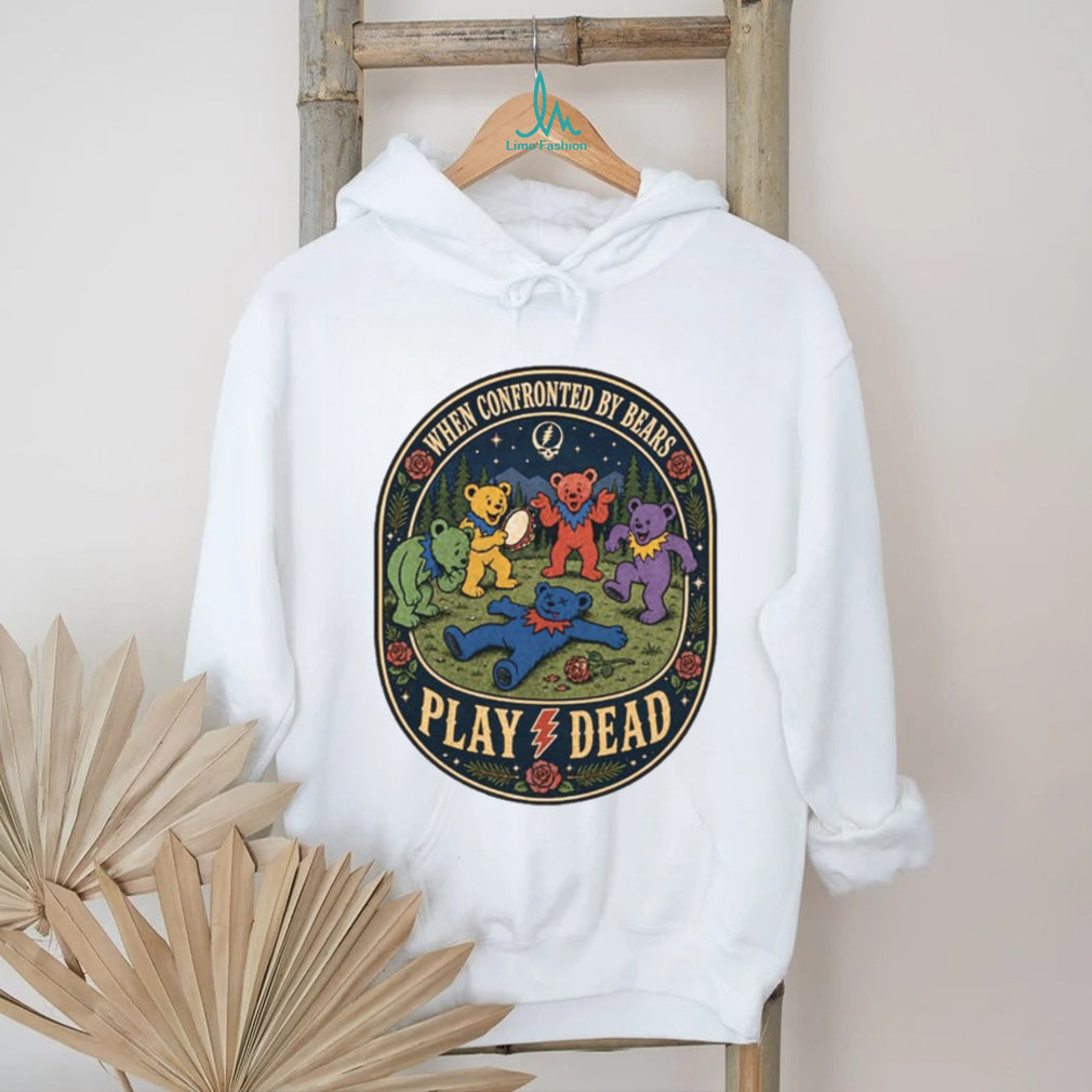 Grateful Dead Dancing Bears Play Dead Music Band T Shirt