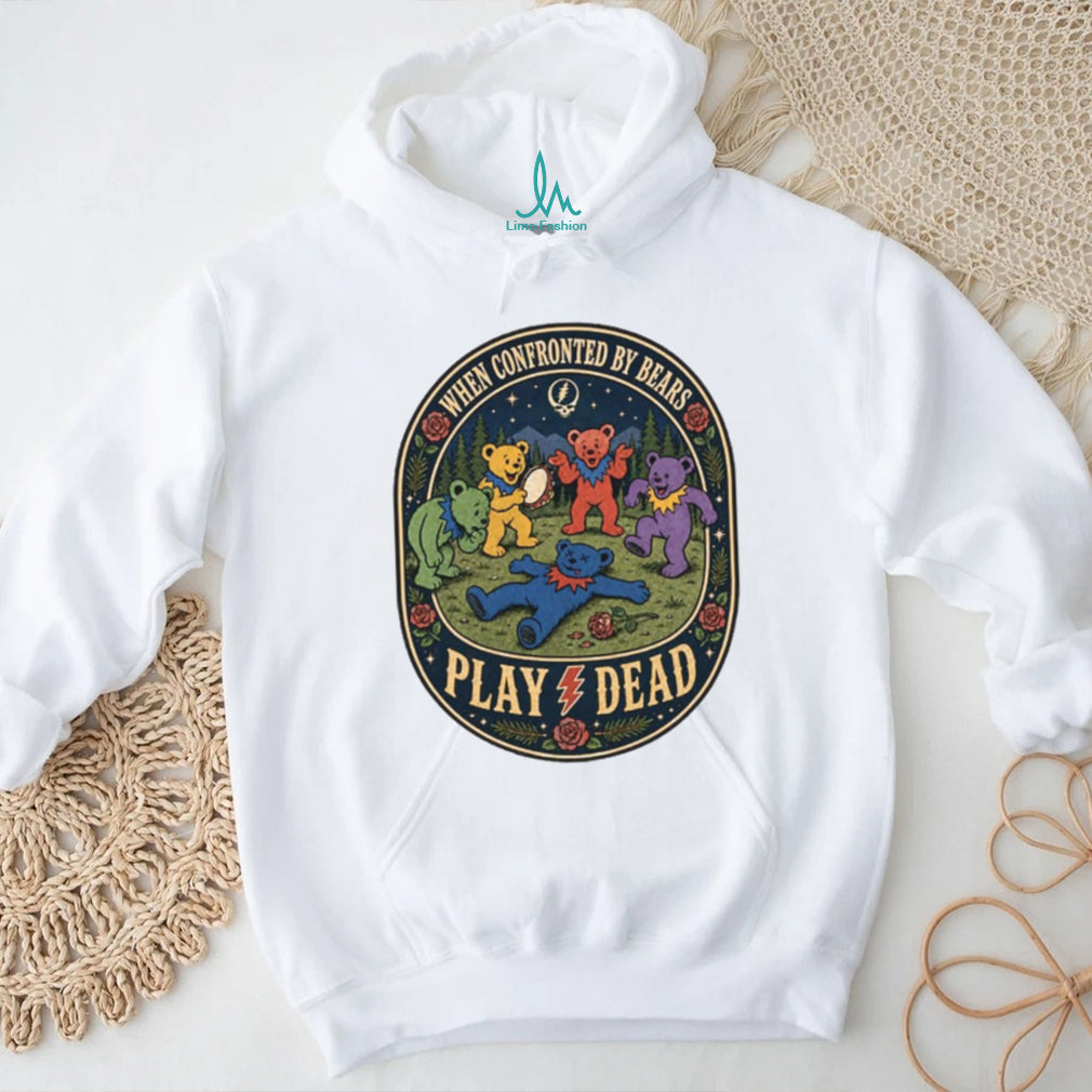 Grateful Dead Dancing Bears Play Dead Music Band T Shirt