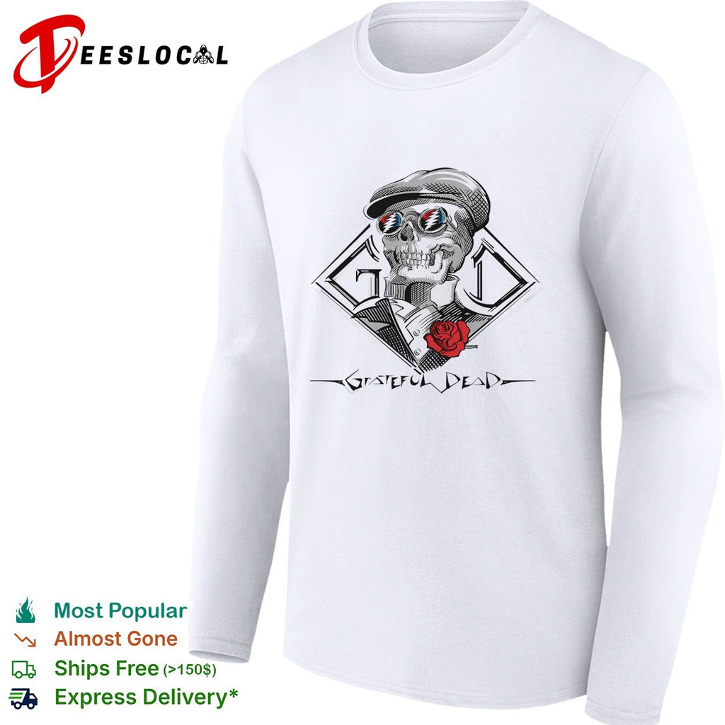 Grateful Dead skull with rose and sunglasses shirt