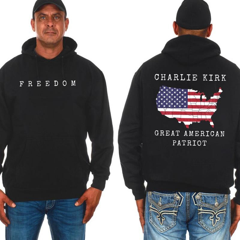 Great Amreican Patriot Charlie Kirk Freedom Hoodie, Charlie Kirk Memorial Tee, Unisex Tee, Trending Graphic Tee Sweatshirt