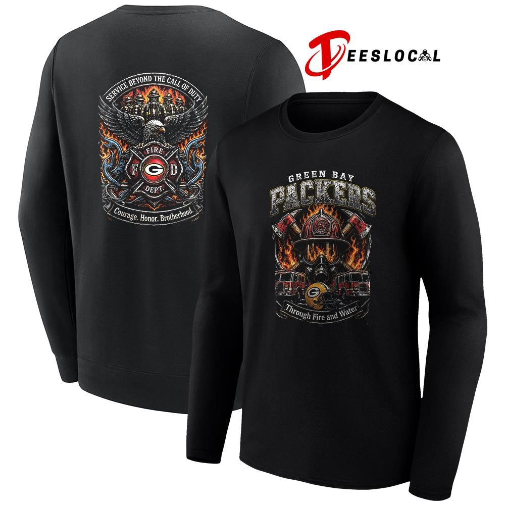 Green Bay Packers x through fire and water service beyond the call of duty shirt