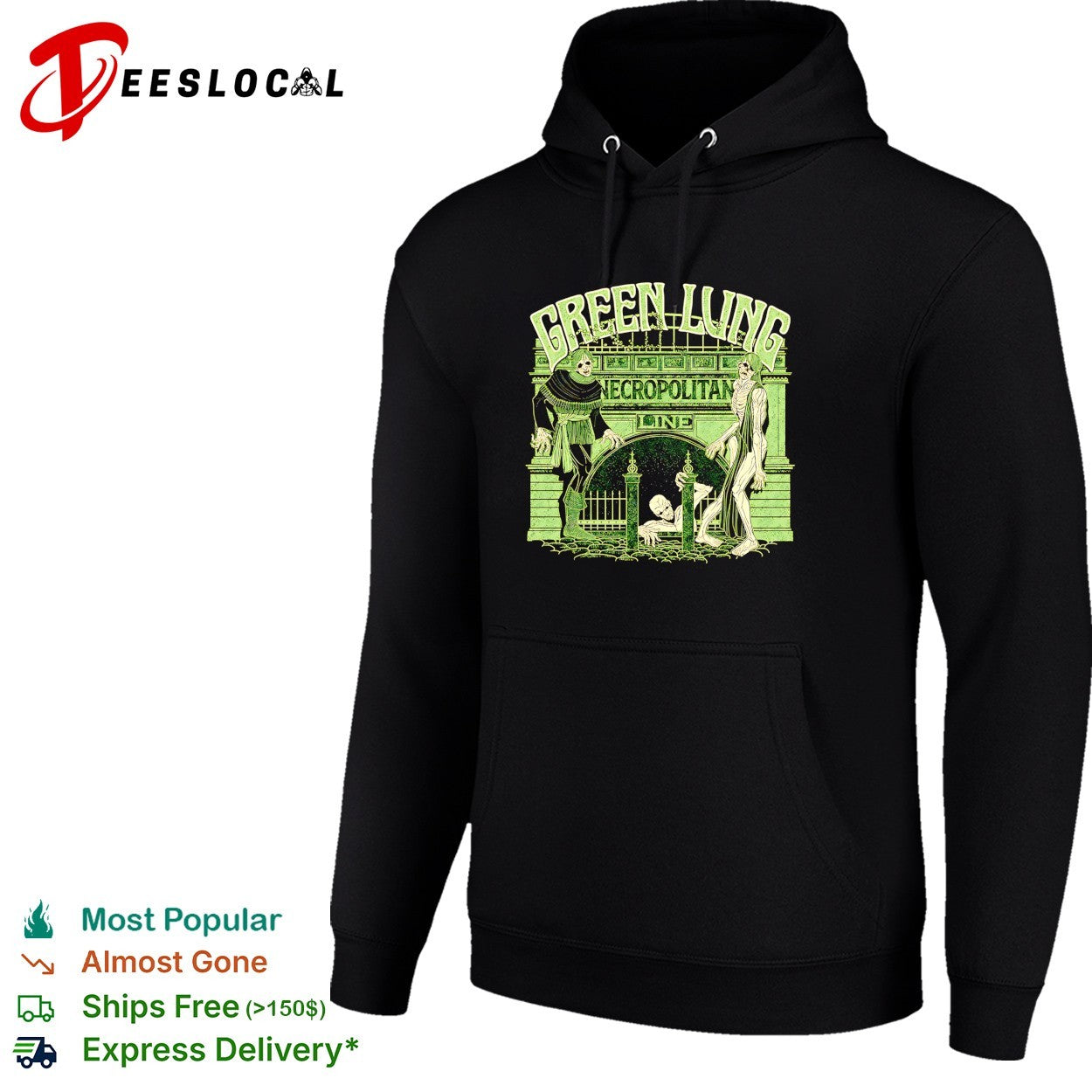 Green Lung Necropolitan Line zombies emerging from gate shirt