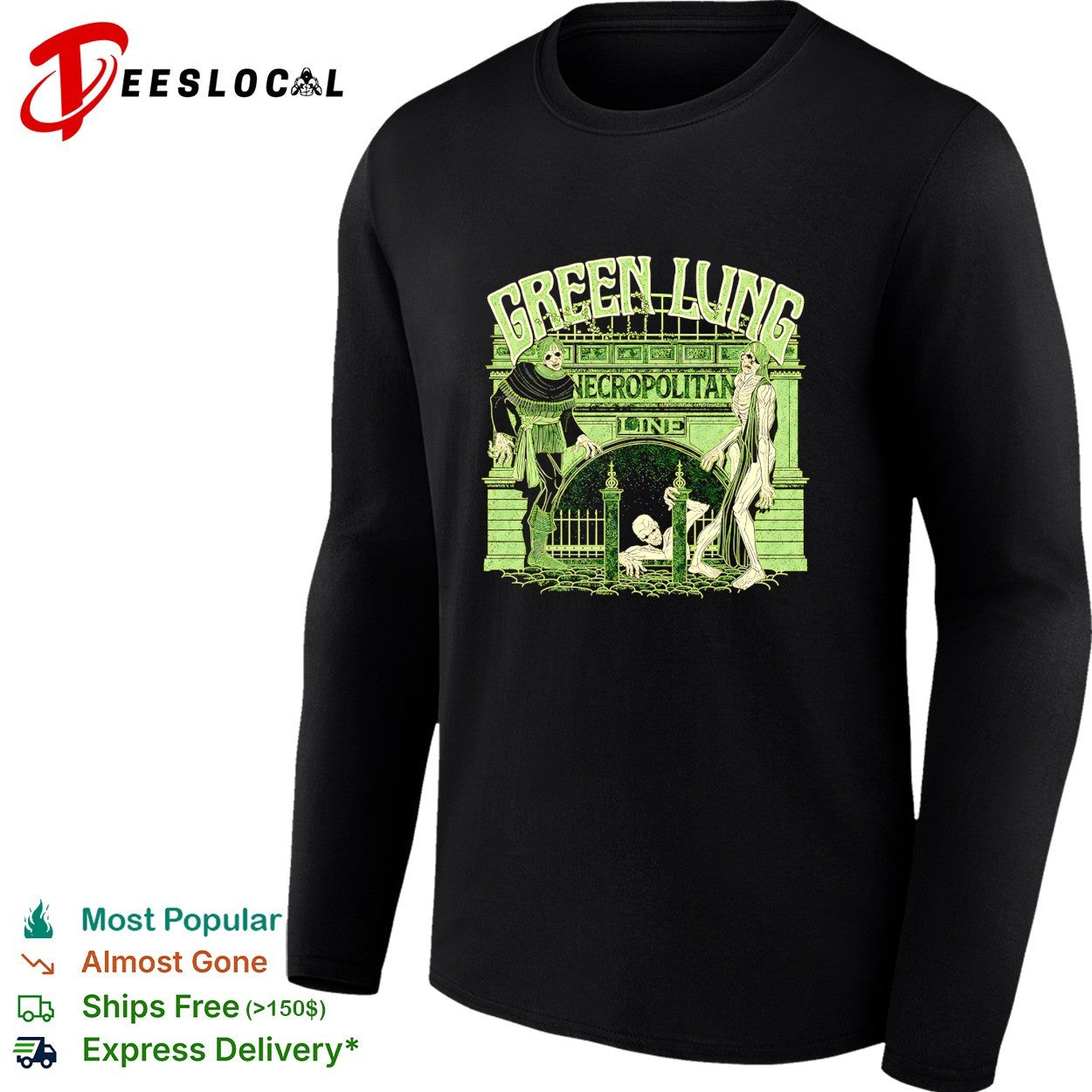 Green Lung Necropolitan Line zombies emerging from gate shirt