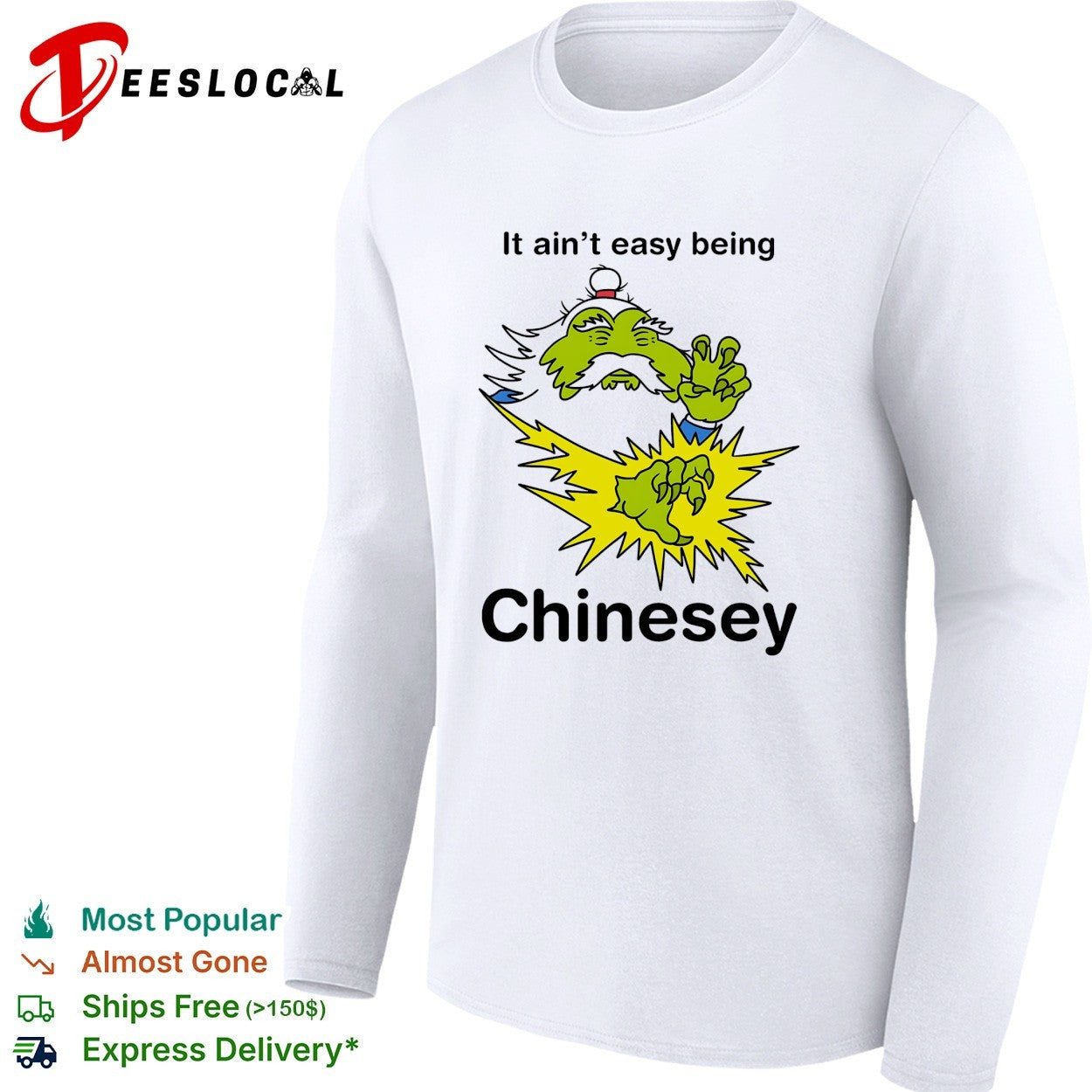 Green creature doing martial arts it ain’t easy being Chinesey shirt