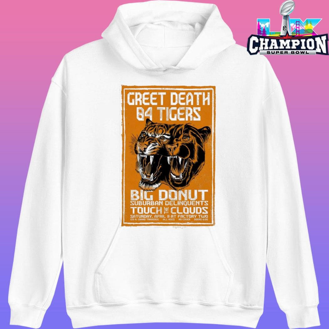 Greet Death And 84 Tigers Flint Mi 4 11 2026 Shirt
