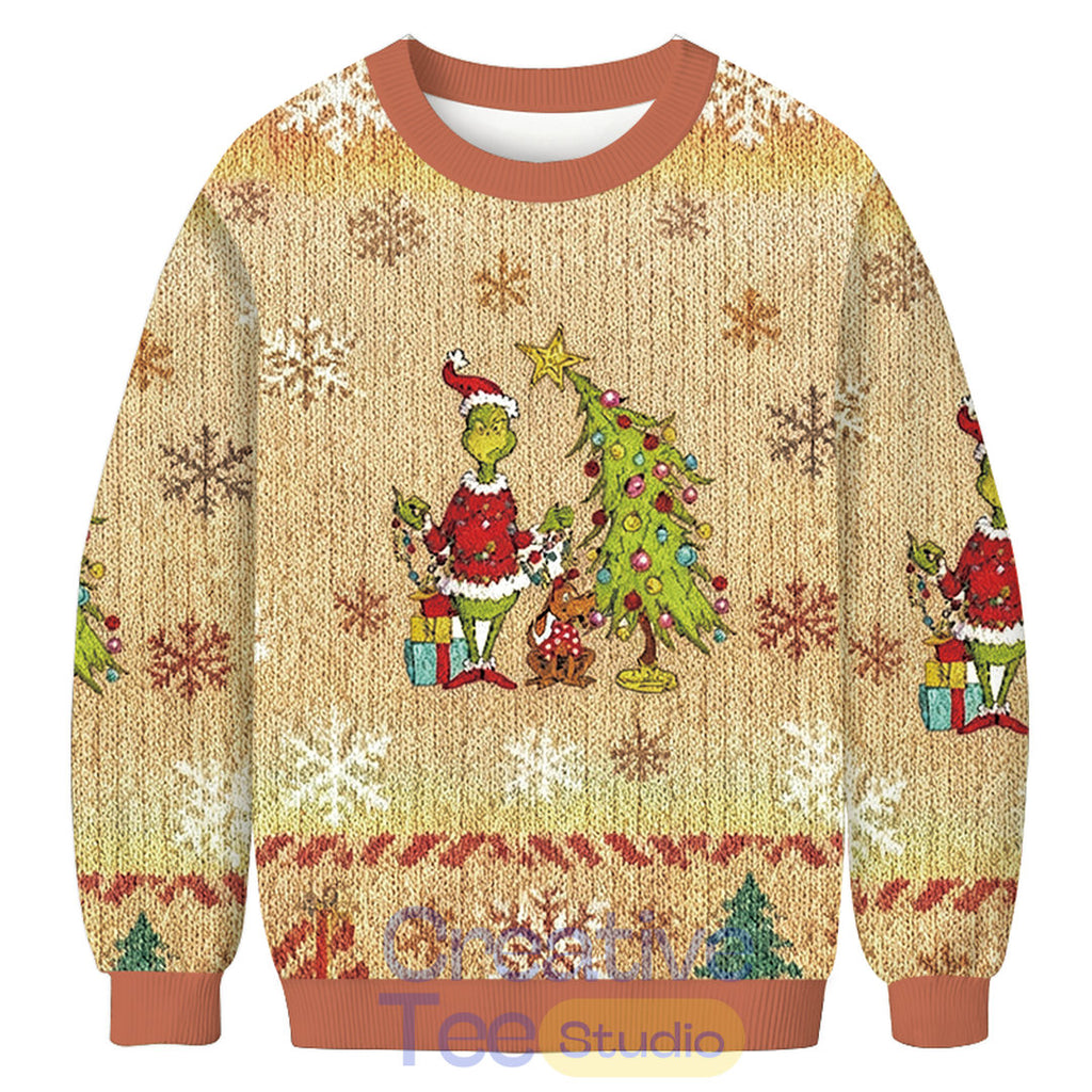 Grinchmas Whimsical Tree Christmas Ugly Sweater