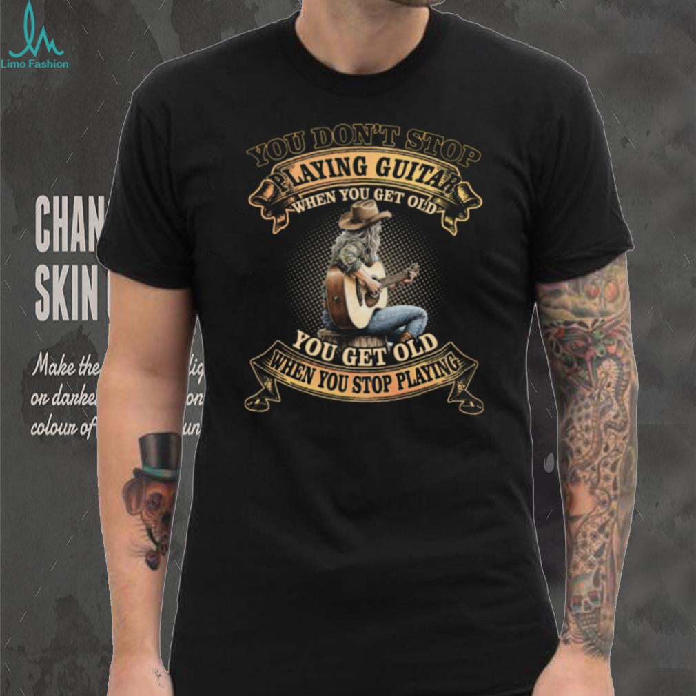 Guitar Cowboy Old Woman Music Quote Country Musician T Shirt