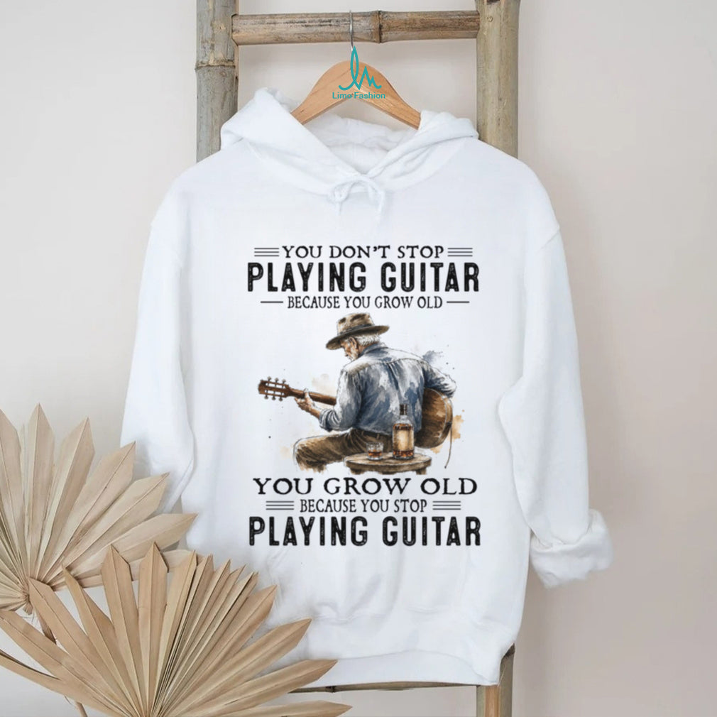 Guitar Player Old Man Whiskey Musician Watercolor Shirt