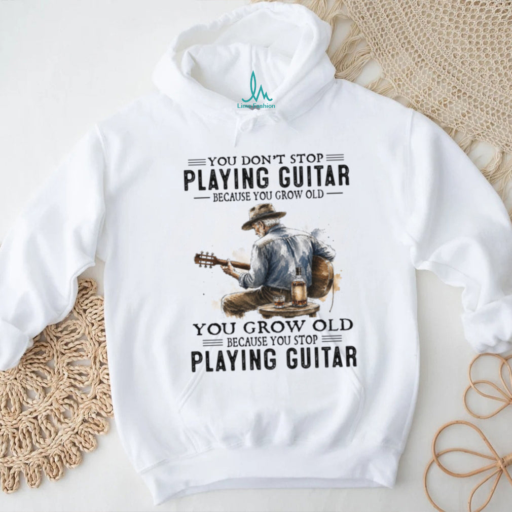 Guitar Player Old Man Whiskey Musician Watercolor Shirt
