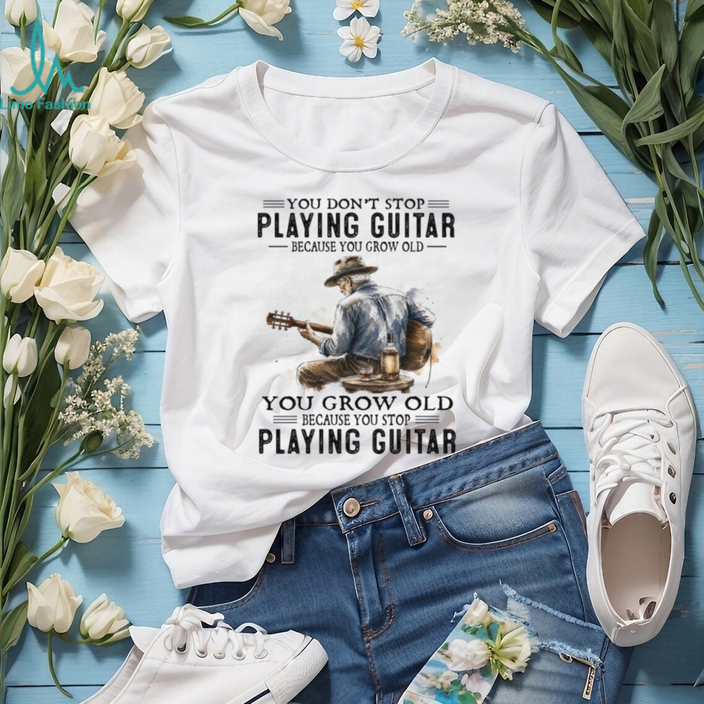 Guitar Player Old Man Whiskey Musician Watercolor Shirt