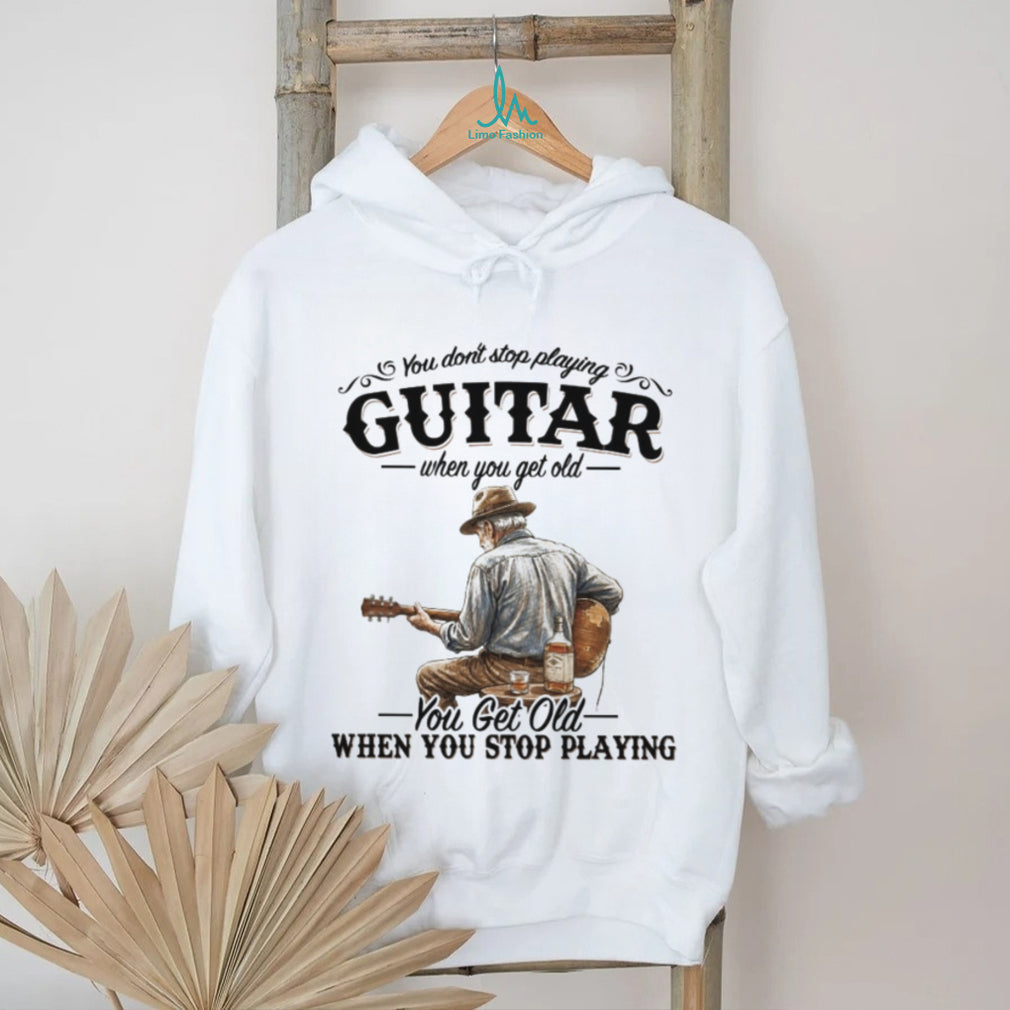 Guitar Player Whiskey Never Stop Playing Quote T Shirt