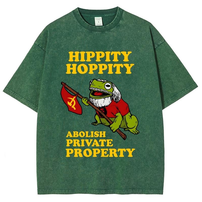 HIPPITY HOPPITY Unisex Summer outfits men streetwear 80s 90s graphic tees cotton funny washed tshirt men gifts Hoodie,...