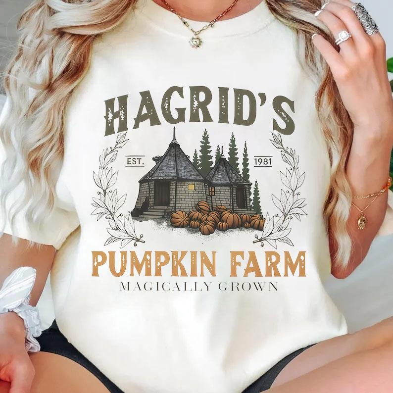 Hagrid's Pumpkin Patch Shirt - Sweatshirt - Hoodie, Vintage Fall Shirt, Retro Halloween T-Shirt, Pumpkin Patch...