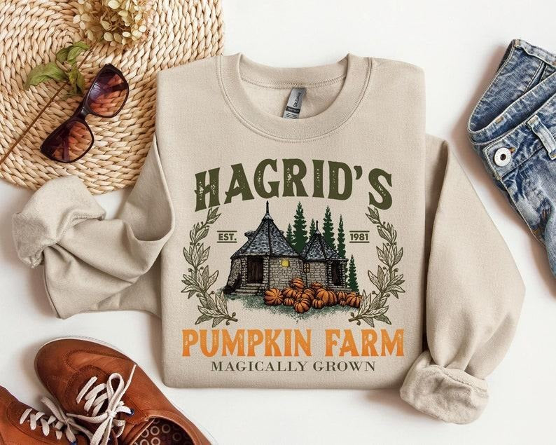 Hagrid's Pumpkin Patch Sweatshirt, Hagdrid's Pumpkin Farm Sweatshirt, Halloween Tee, Spooky Season, Pumpkin Thanksgiving...