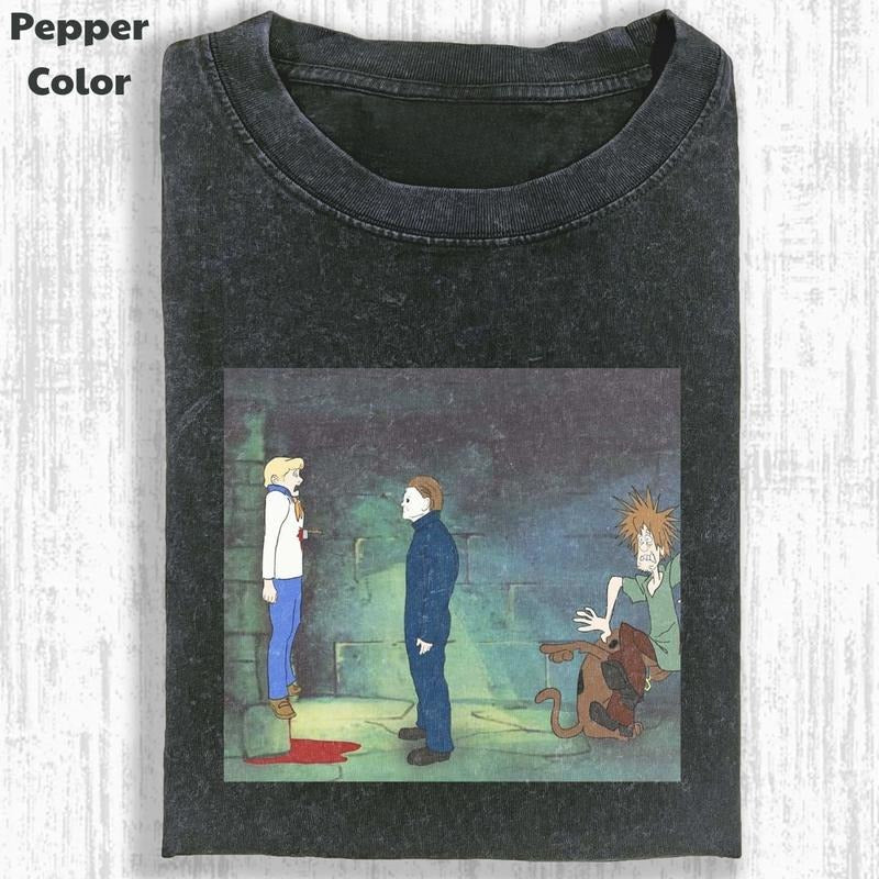 Halloween Character Vintage Graphic Tee, The Spooky Mystery T-Shirt, Horror Movie Shirt, Unisex Meme Cringe Funny Shirt,...