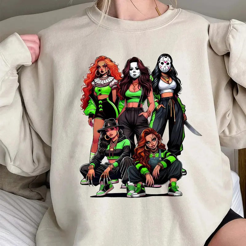 Halloween Horror Characters Shirt, Halloween Graphic Tee Shirt Hoodie, Sweatshirt | PodTeesHub.com