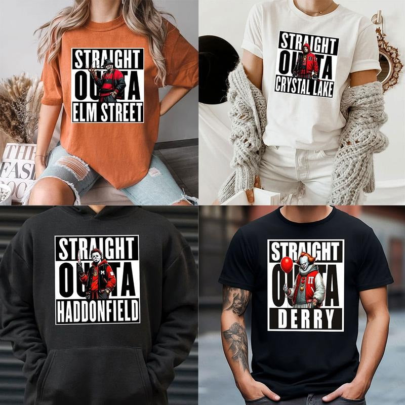 Halloween Horror Characters Shirt, Horror Characters TShirt, Every Characters Tee Shirt Hoodie, Sweatshirt | PodTeesHub.com
