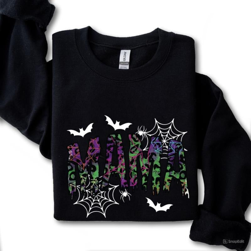 Halloween Mama Sweatshirt, Cute Spooky Mom Tee, Fall Pumpkin Patch Outfit, Matching Family Halloween Sweatshirt Hoodie