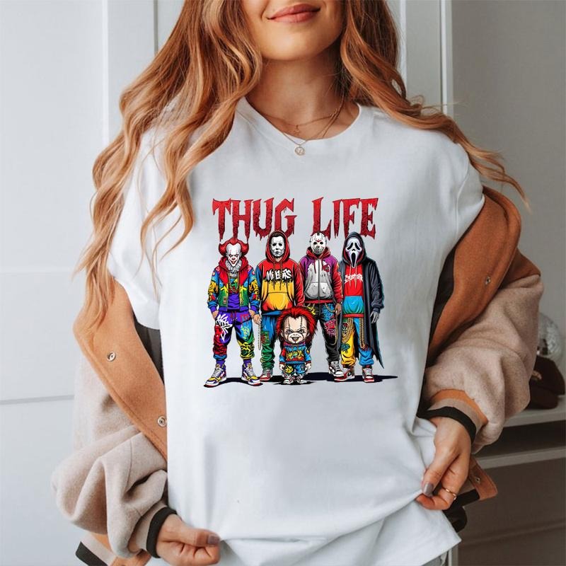 Halloween THUGLIFE Shirt, Halloween Horror Characters Shirt, Halloween Graphic Tee Shirt Hoodie, Sweatshirt | PodTeesHub.com