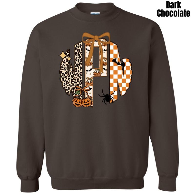 Halloween Theme Monogram Sweatshirt 'NLB' T-Shirts, Hoodie | PodTeesHub.com