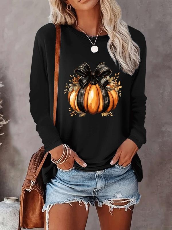 Halloween Women's Casual Letter Print Long Sleeve T-Shirt, Comfortable Fabric, Available in 9 Colors, Fitted Style for...