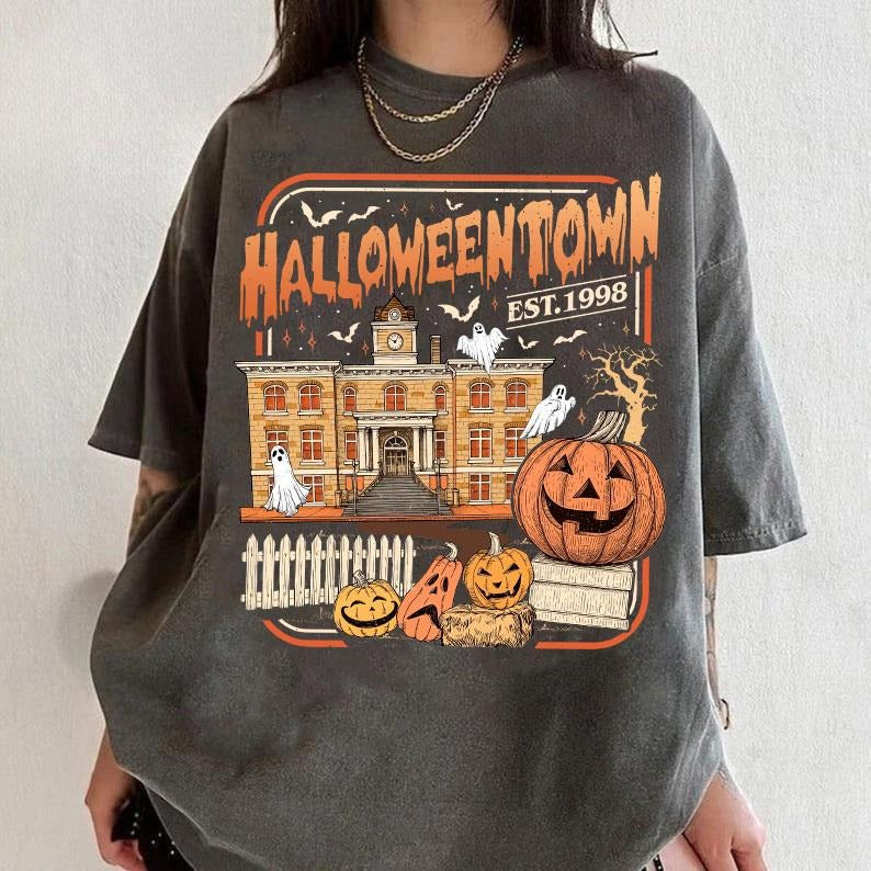 Halloweentown Est 1998 Comfort Colors Shirt, Vintage Halloweentown University, Spooky Season Apparel, Retro Halloween...