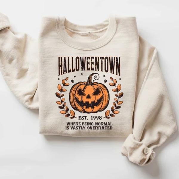 Halloweentown Sweatshirt, Halloween Town Est 1998 Sweatshirt, Fall Pumpkin Halloween Shirt Hoodie | PodTeesHub.com