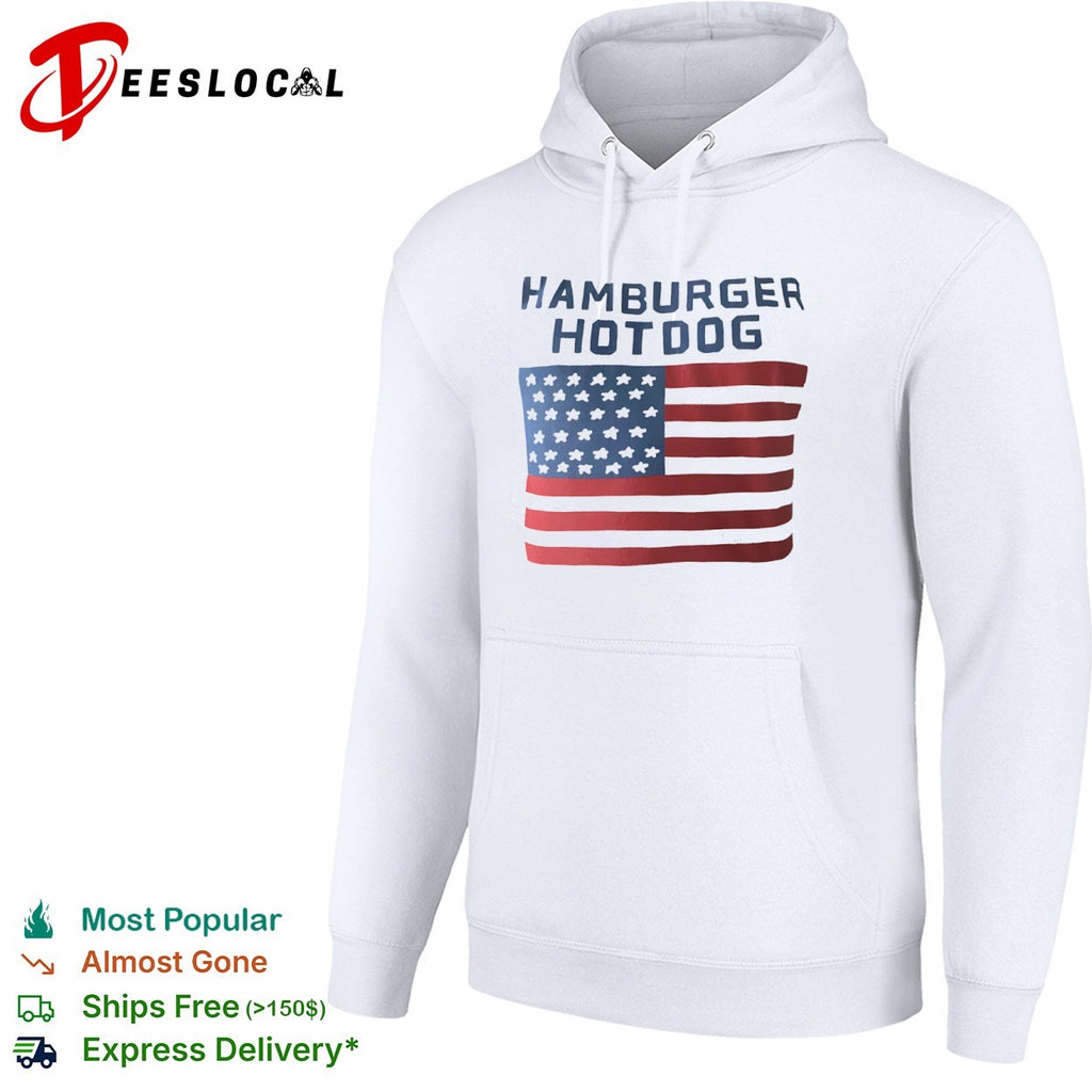 Hamburger Hotdog American Flag July 4th Independence shirt