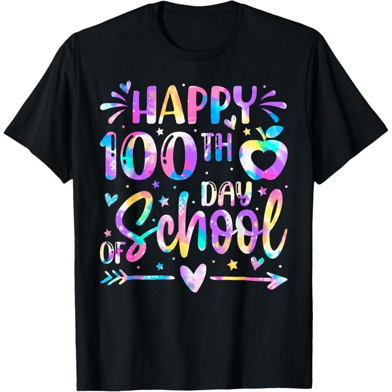 Happy 100th Day Of School Tie Dye Rainbow 100 Days Smarter T-Shirt Hoodie, Sweatshirt | PodTeesHub.com