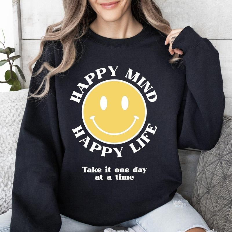 Happy Mind Happy Life, Mental Health, Self Love Sweatshirt T-Shirts, Hoodie | PodTeesHub.com
