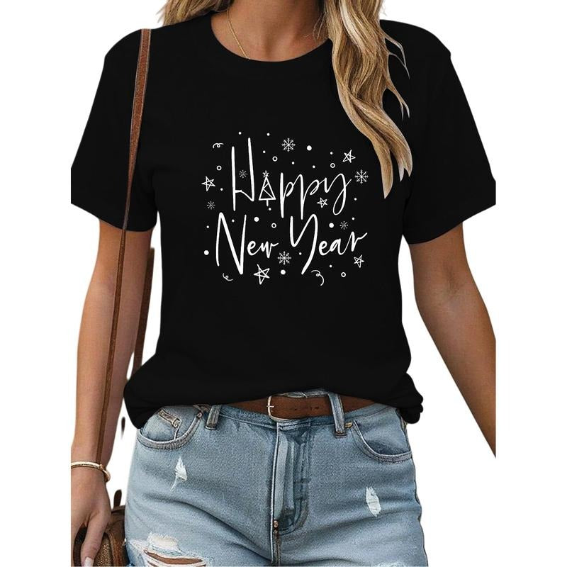 Happy New Year Typographic Themed Tee