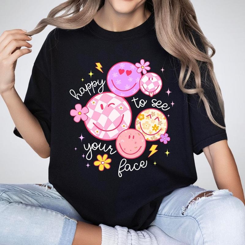 Happy to See Your Face Groovy Teacher Shirt, Back to School Squad Outfit, Teachers Team T-Shirt, Teacher Life, Cute...