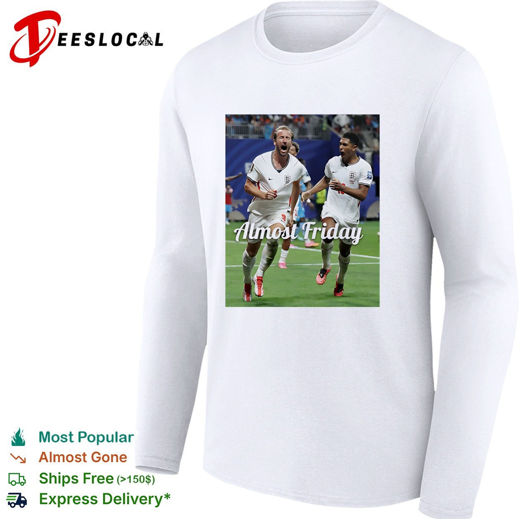 Harry Kane and Jude Bellingham England celebrating Almost Friday football shirt