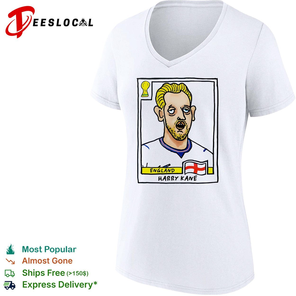 Harry Kane caricature football trading card England shirt