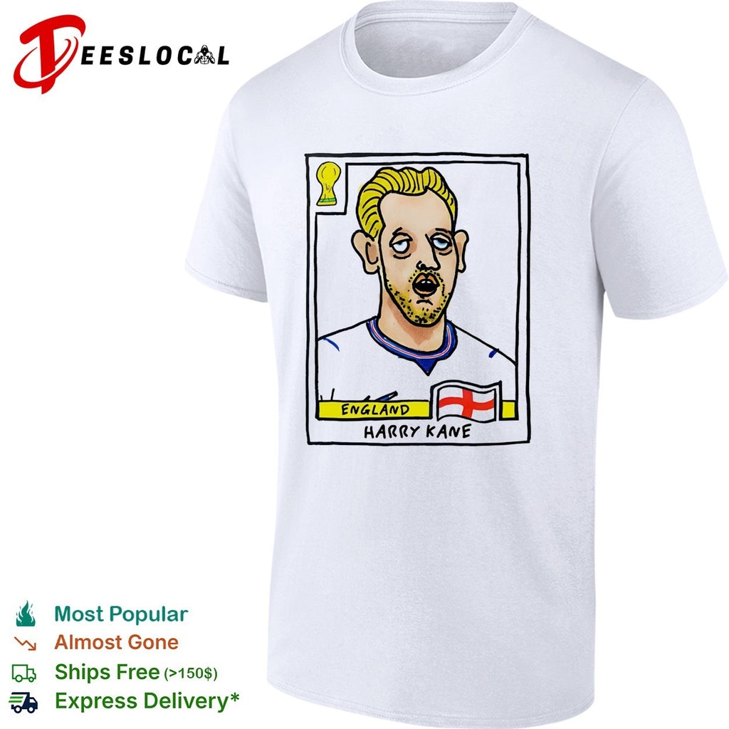 Harry Kane caricature football trading card England shirt