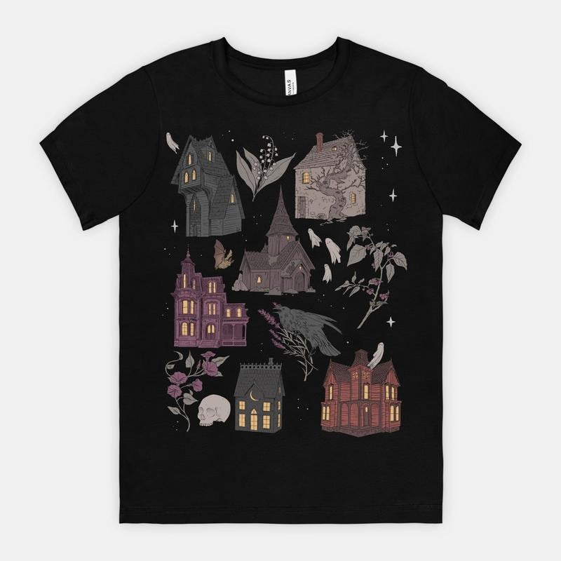 Haunted Houses gothic romantic tshirt unisex Hoodie, Sweatshirt | PodTeesHub.com