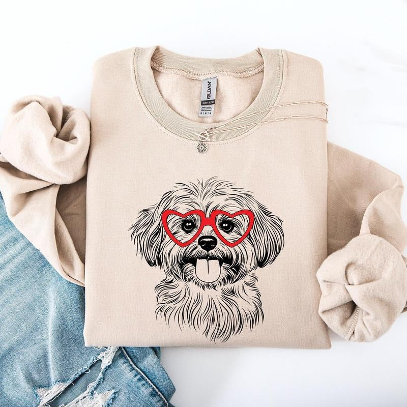 Havanese, Pet, Dog Breed, Valentine's Sweatshirt, Crew Neck, Women's, Crewneck, Valentine's Day, Love, Heart, Cupid...