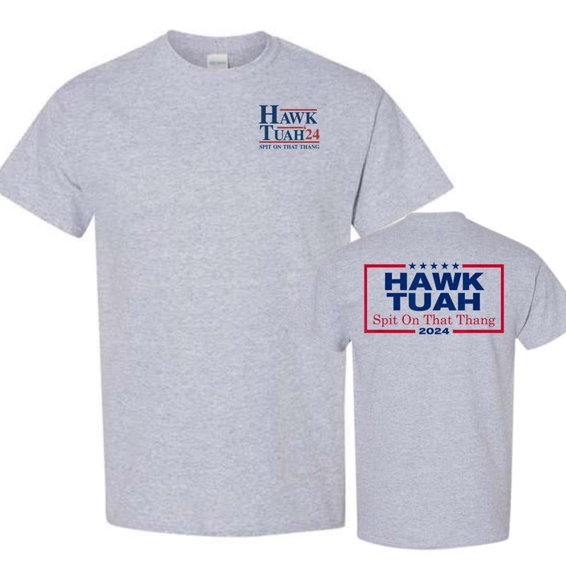 Hawk Tuah 24 Spit On That Thang Square frame T-Shirt - Print Double Side Hoodie, Sweatshirt | PodTeesHub.com
