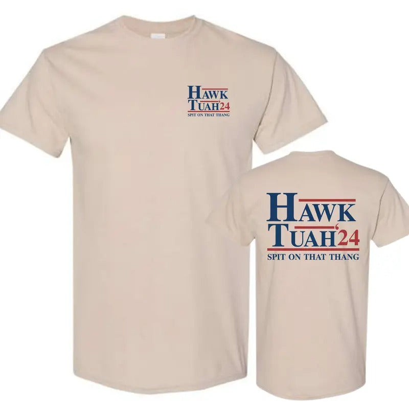 Hawk tuah spit on that thang sand tee - 2 Side - Full Color Hoodie, Sweatshirt | PodTeesHub.com