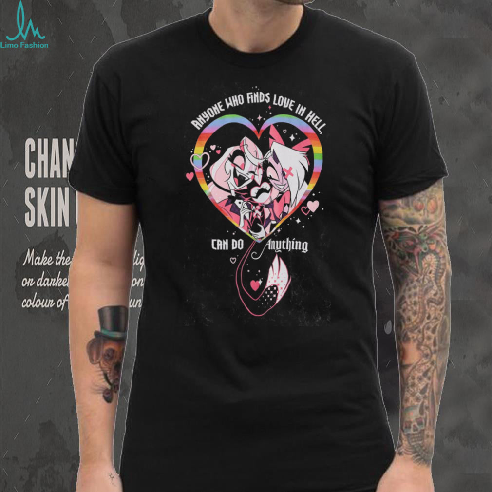 Hazbin Hotel Love In Hell Rainbow Heart Quote Graphic T Shirt