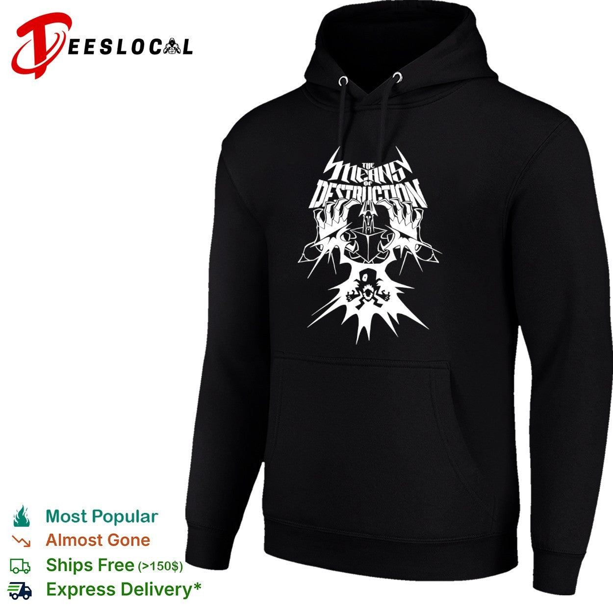 Heavy metal rock band villain lightning the means of destruction shirt