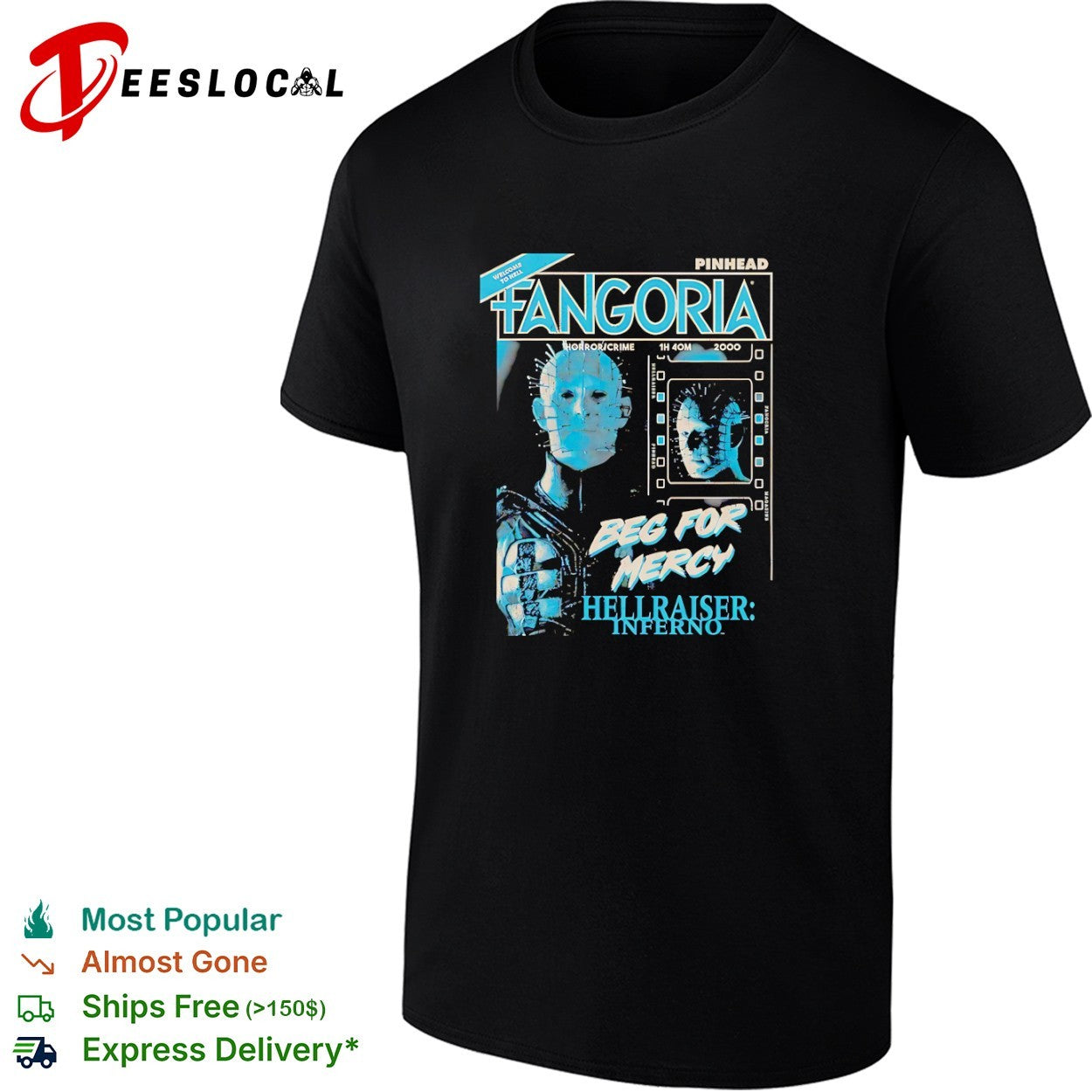 Hellraiser Pinhead welcome to hell magazine cover Fangoria horror crime beg for mercy inferno shirt